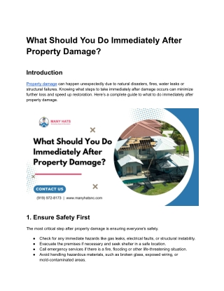 What Should You Do Immediately After Property Damage_