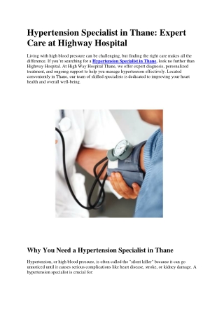 Hypertension Specialist in Thane