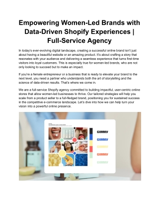 Empowering Women-Led Brands with Data-Driven Shopify Experiences _ Full-Service Agency