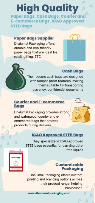 High-quality Paper Bags Supplier, Cash Bags, Courier and E-commerce Bags Dubai