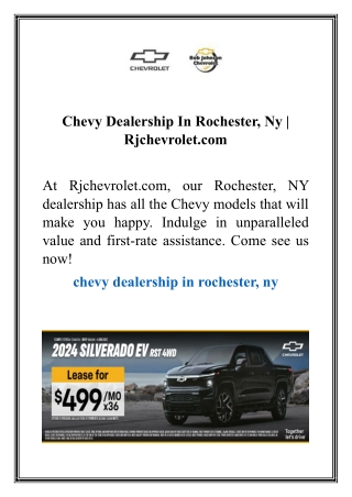 Chevy Dealership In Rochester, Ny  Rjchevrolet