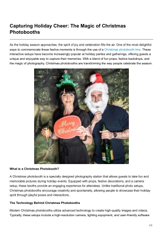 Capturing Holiday Cheer The Magic of Christmas Photobooths