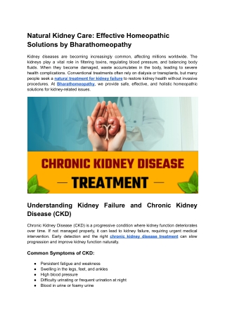 Natural Kidney Care_ Effective Homeopathic Solutions by Bharathomeopathy