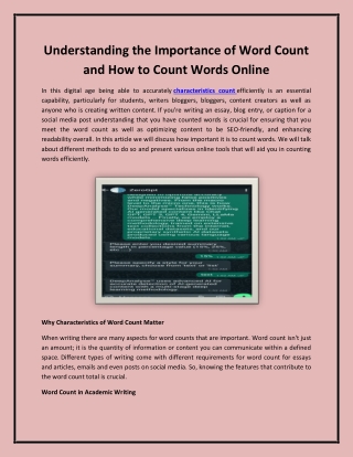 Understanding the Importance of Word Count and How to Count Words Online