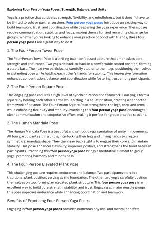 Four Person Yoga Poses