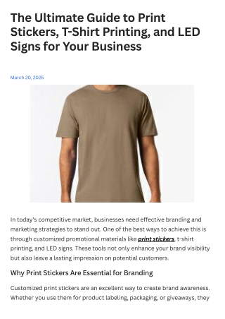 The Ultimate Guide to Print Stickers, T-Shirt Printing