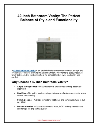 42-Inch Bathroom Vanity_The Perfect Balance of Style and Functionality