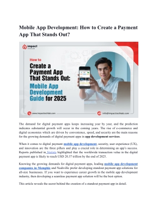 Mobile App Development: How to Create a Payment App That Stands Out?