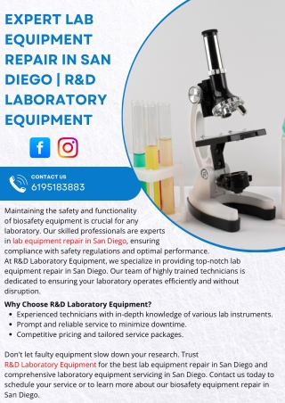 Expert Lab Equipment Repair in San Diego | R&D Laboratory Equipment