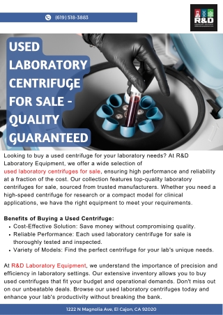 Used Laboratory Centrifuge for Sale - Quality Guaranteed