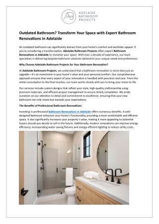 Outdated Bathroom - Transform Your Space with Expert Bathroom Renovations in Adelaide