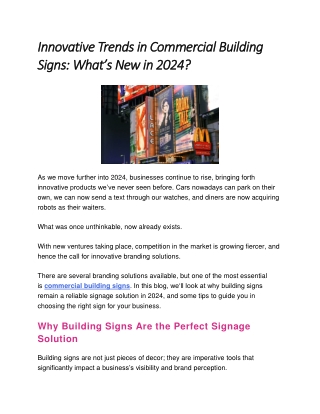 Innovative Trends in Commercial Building Signs What’s New in 2024