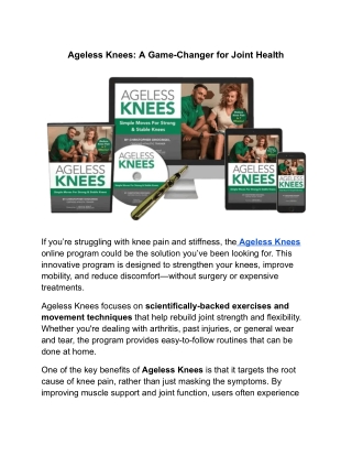 Ageless Knees_ A Game-Changer for Joint Health