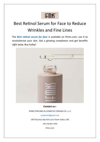 Best Retinol Serum for Face to Reduce Wrinkles and Fine Lines