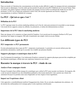 Raconter la marque à travers la PLV : étude de cas