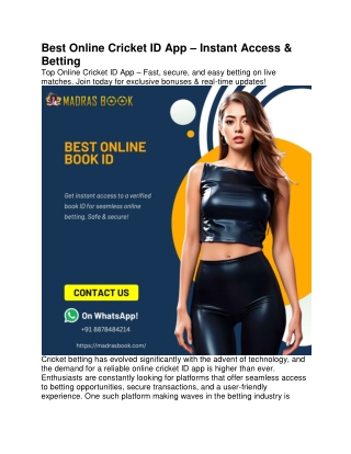 Best Online Cricket ID App – Instant Access & Betting