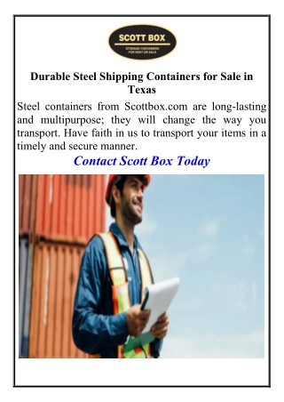 Durable Steel Shipping Containers for Sale in Texas