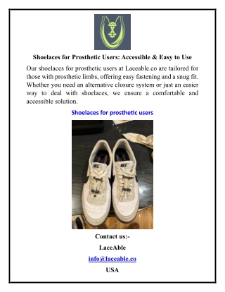 Shoelaces for Prosthetic Users Accessible & Easy to Use