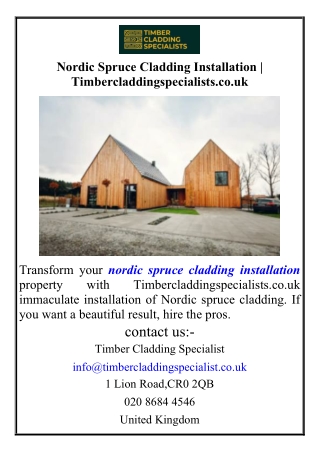 Nordic Spruce Cladding Installation Timbercladdingspecialists.co.uk