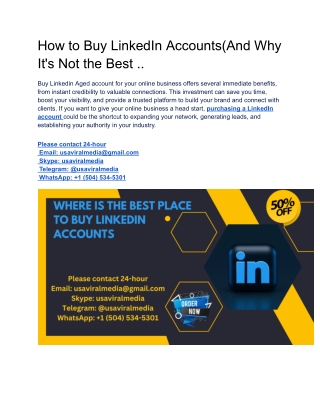 How to Buy LinkedIn Accounts(And Why It's Not the Best ...