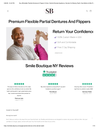 Buy Affordable Flexible Dentures & Flippers Online _ Dentist-Directed Appliance, Solution for Missing Teeth _ See Before