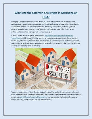 What Are the Common Challenges in Managing an HOA