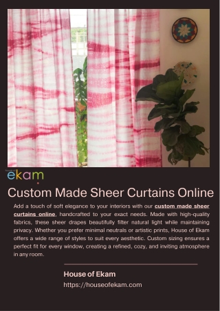 Custom Made Sheer Curtains Online