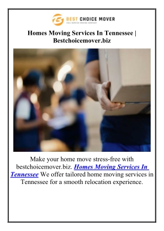Homes Moving Services In Tennessee Bestchoicemover.biz