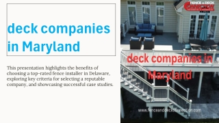 deck companies in Maryland