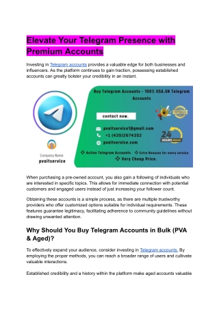 Elevate Your Telegram Presence with Premium Accounts