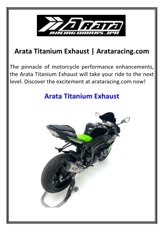 Arata Titanium Exhaust  Arataracing.com