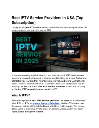 Best IPTV Service Providers in USA (Top Subscription)