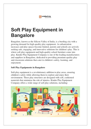 best Soft Play Equipment in Bangalore