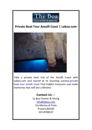 Private Boat Tour Amalfi Coast  Laboa.com