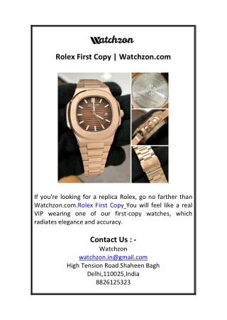 Rolex First Copy  Watchzon.com