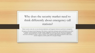 Why does the security market need to think