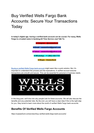 Buy Verified Wells Fargo Bank Accounts_ Secure Your Transactions Today
