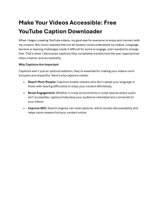 Make Your Videos Accessible