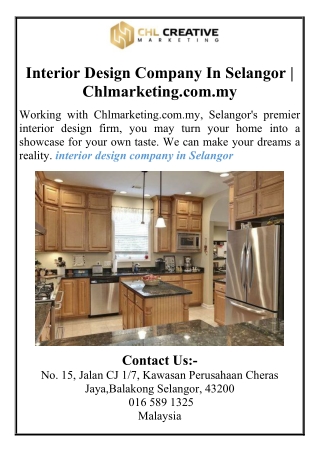 Interior Design Company In Selangor | Chlmarketing.com.my