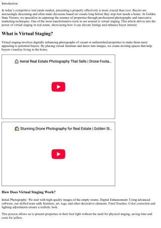 The Power of Virtual Staging in Real Estate: An Insight by Golden State Visions