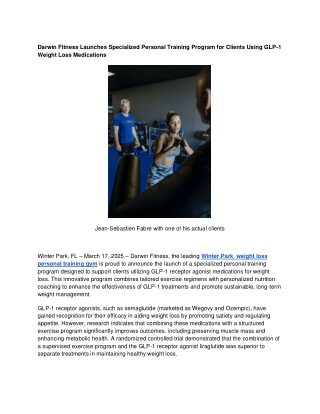 Winter Park weight loss personal training