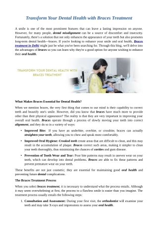 Transform Your Dental Health with Braces Treatment