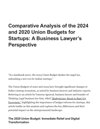 A Business Lawyer’s Perspective