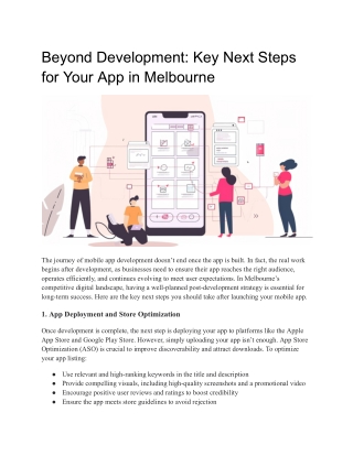 Beyond Development: What’s Next for Your App in Melbourne?