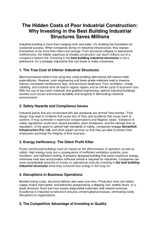 Best Building Industrial Structures