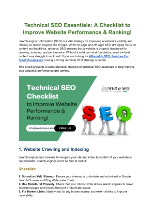 Technical SEO Essentials: A Checklist to Improve Website Performance & Ranking!