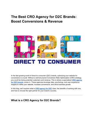 Best CRO Agency for D2C Brands | Increase Conversions & Sales