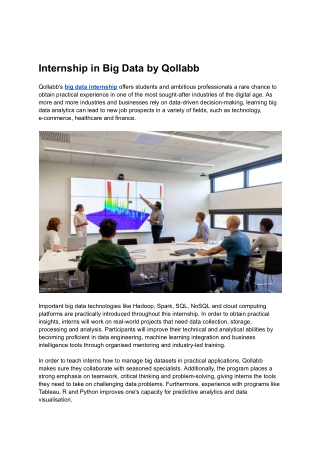 Internship in Big Data by Qollabb