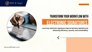 Electronic Signatures: Boost Efficiency, Security & Sustainability by PDF E-Sign