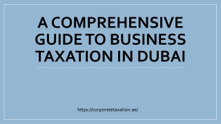 A Comprehensive Guide to Business Taxation in Dubai